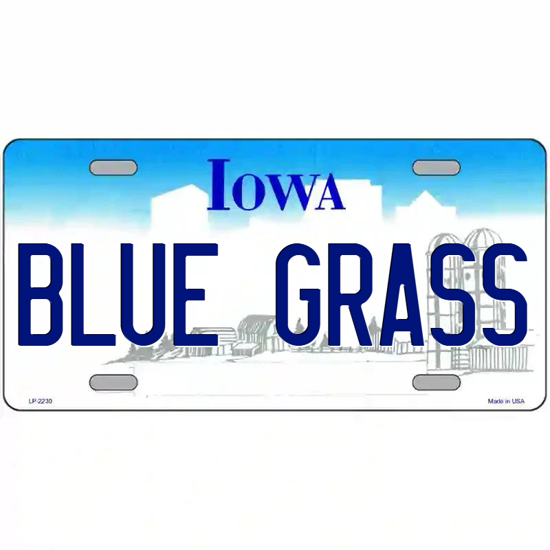 Blue Grass Iowa Metal Sign