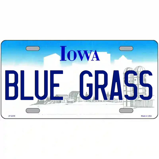 Blue Grass Iowa Metal Sign