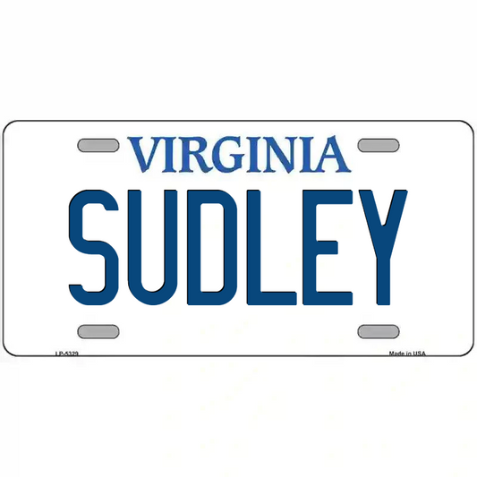 Sudley Virginia Metal Sign