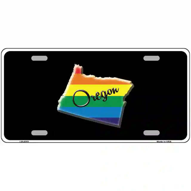 Oregon Gay Pride Rainbow Flag Metal Sign