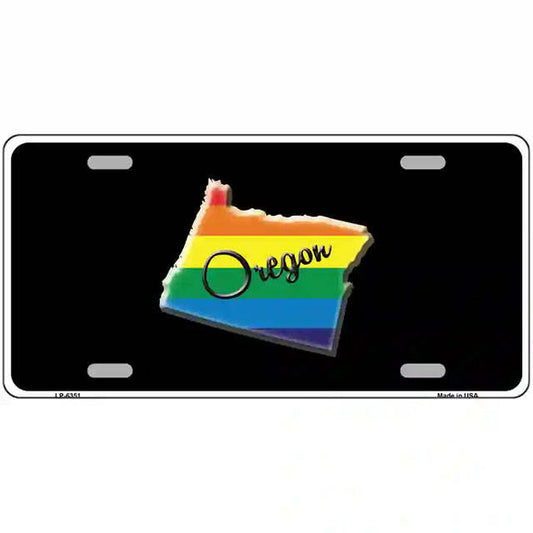 Oregon Gay Pride Rainbow Flag Metal Sign