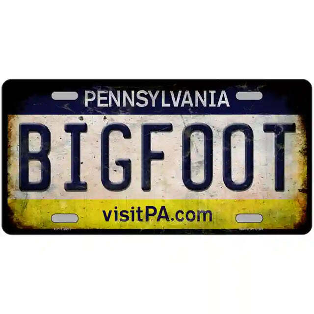 Bigfoot Rusty Look Pennsylvania Metal Sign