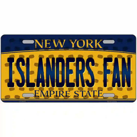 Islanders Fan New York Yellow Metal Sign