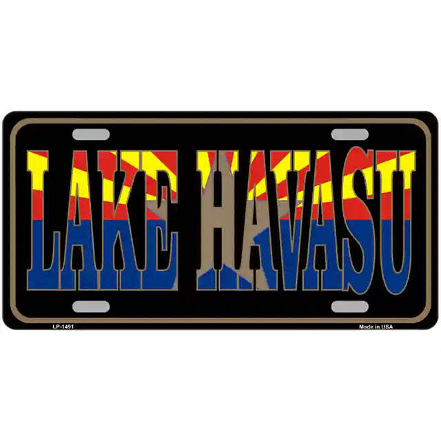 Lake Havasu Arizona Flag Inlayed Metal Sign
