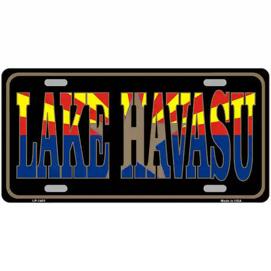 Lake Havasu Arizona Flag Inlayed Metal Sign