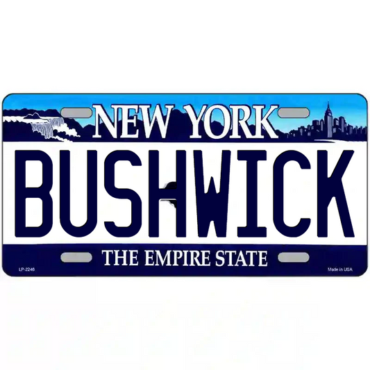 Bushwick New York Blue Metal Sign