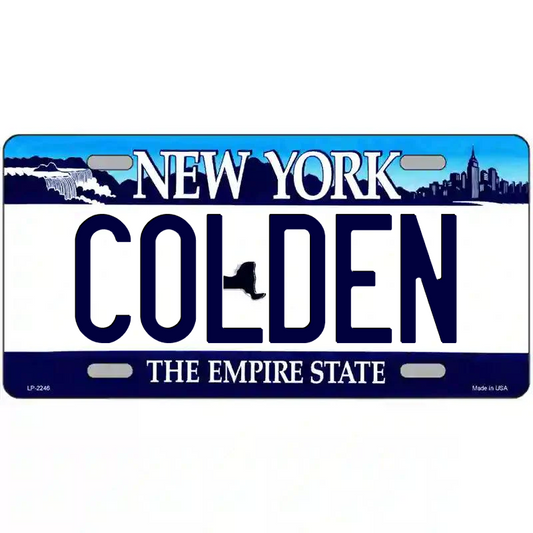 Colden New York Blue Metal Sign