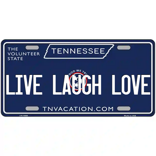 Live Laugh Love Tennessee Blue Metal Sign