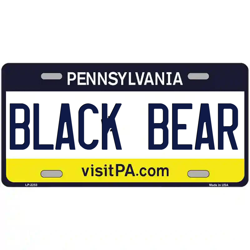 Black Bear Pennsylvania Metal Sign