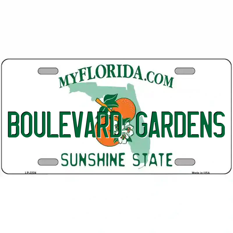Boulevard Gardens Florida Metal Sign