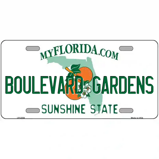 Boulevard Gardens Florida Metal Sign
