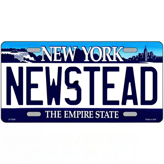 Newstead New York Blue Metal Sign