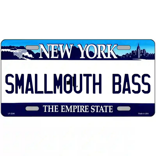 Smallmouth Bass New York Blue Metal Sign