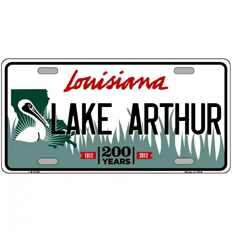 Lake Arthur Louisiana Metal Sign