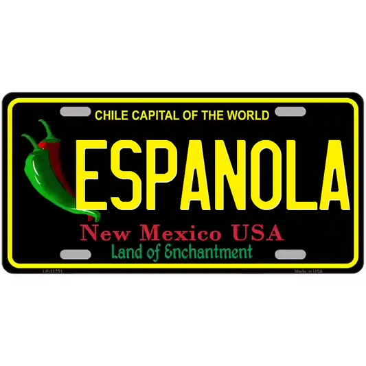 Espanola New Mexico Black Metal Sign