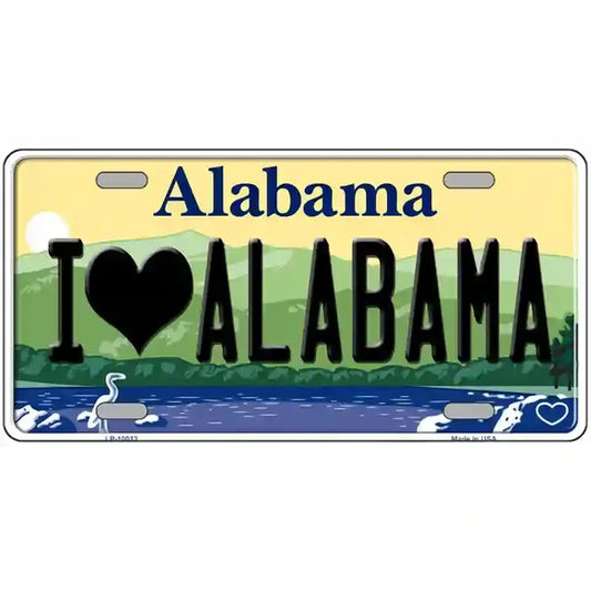 I Love Alabama Alabama Metal Sign