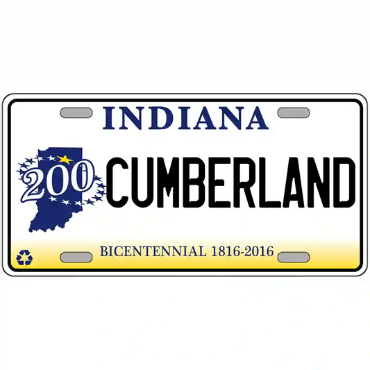 Cumberland Indiana Bicentennial Metal Sign