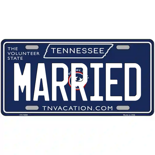 Married Tennessee Blue Metal Sign