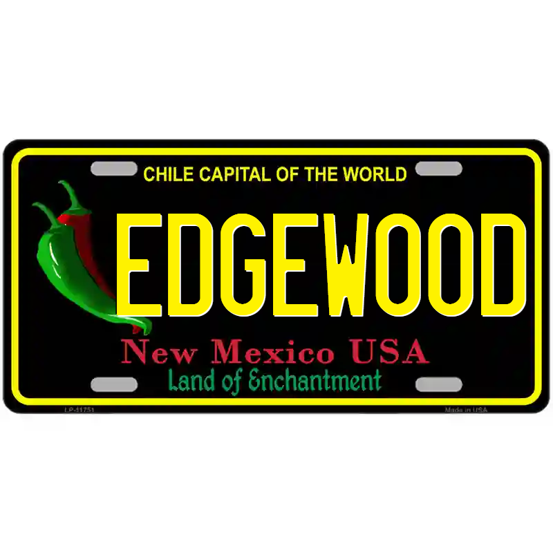 Edgewood New Mexico Black Metal Sign