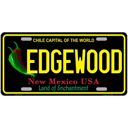 Edgewood New Mexico Black Metal Sign
