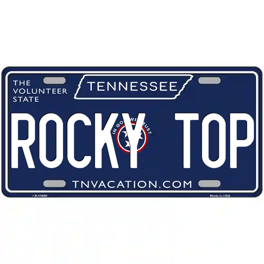 Rocky Top Tennessee Blue Metal Sign