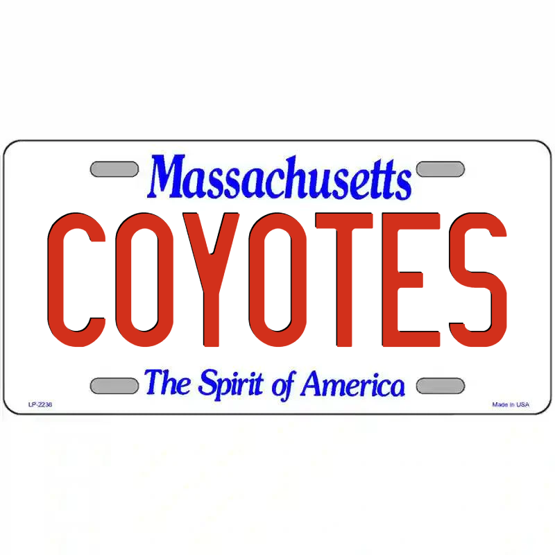 Coyotes Massachusetts Metal Sign