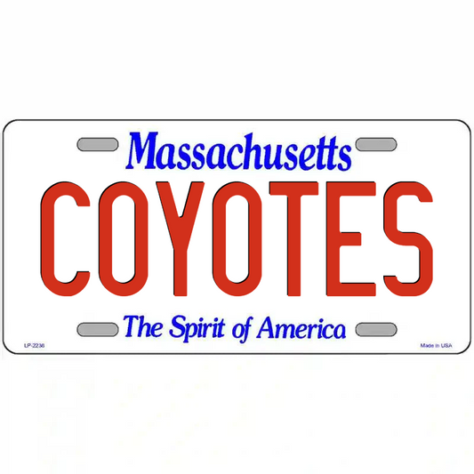 Coyotes Massachusetts Metal Sign