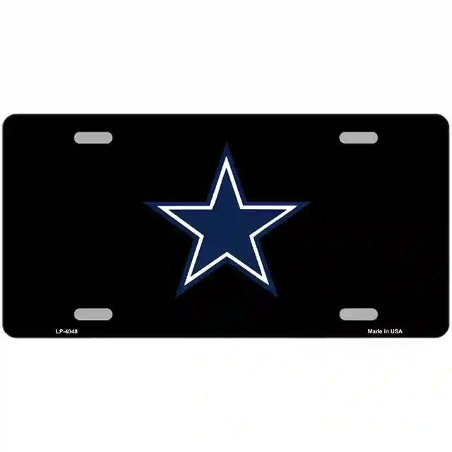 Black with Blue Star Metal Sign