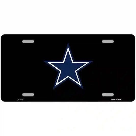 Black with Blue Star Metal Sign
