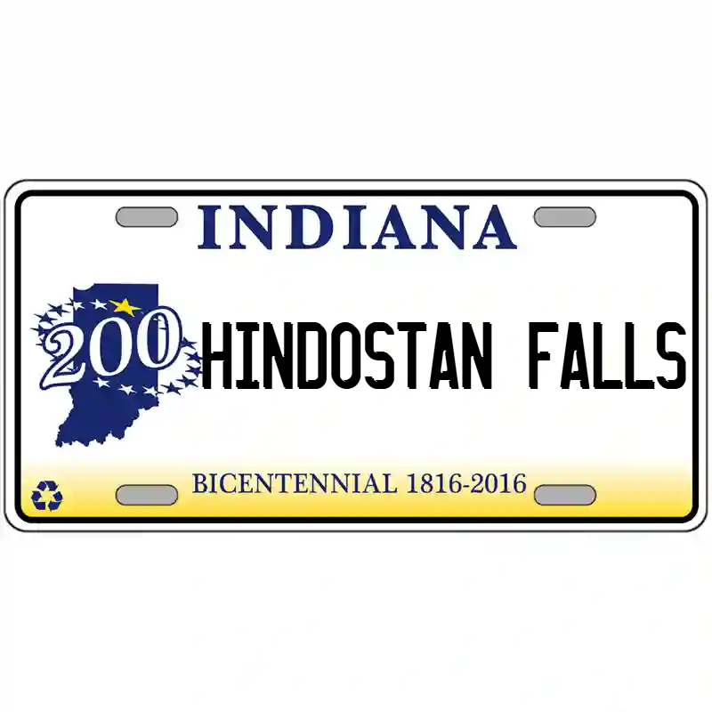 Hindostan Falls Indiana Bicentennial Metal Sign