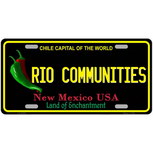 Rio Communities New Mexico Black Metal Sign