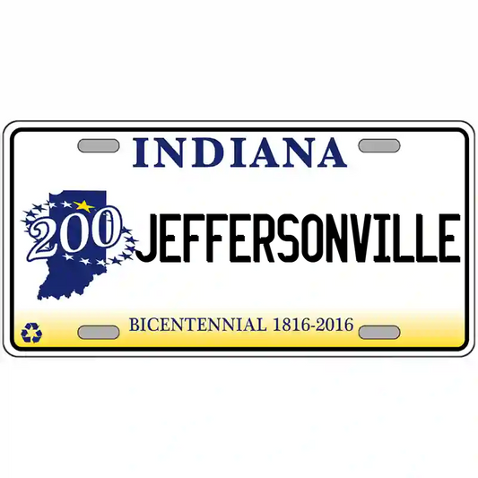 Jeffersonville Indiana Bicentennial Metal Sign