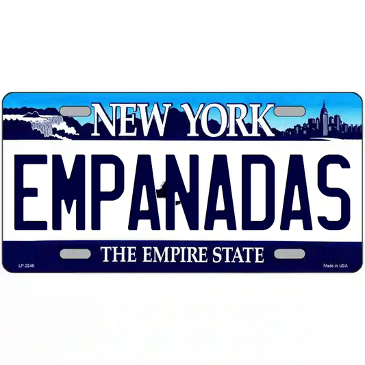 Empanadas New York  Blue Metal Sign
