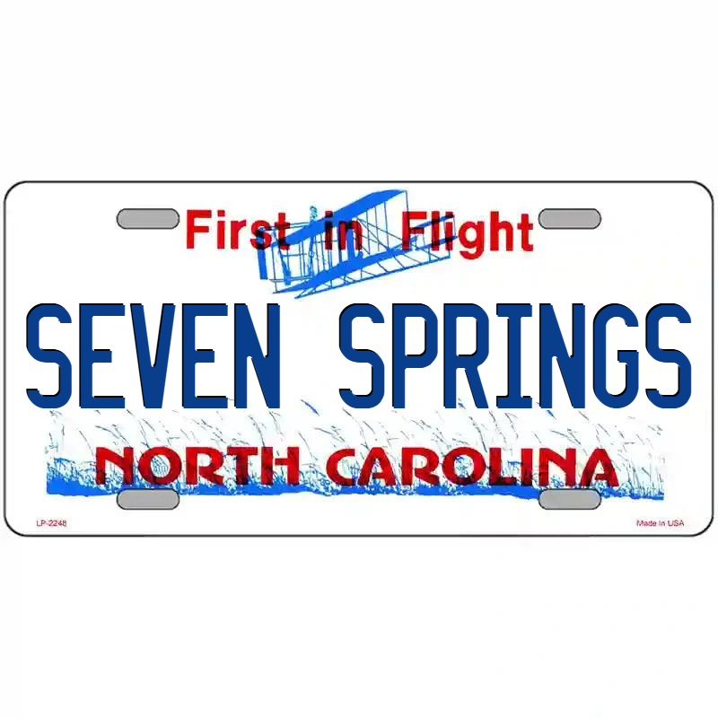 Seven Springs North Carolina Metal Sign