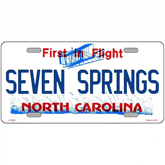 Seven Springs North Carolina Metal Sign