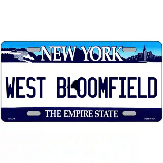 West Bloomfield New York Blue Metal Sign