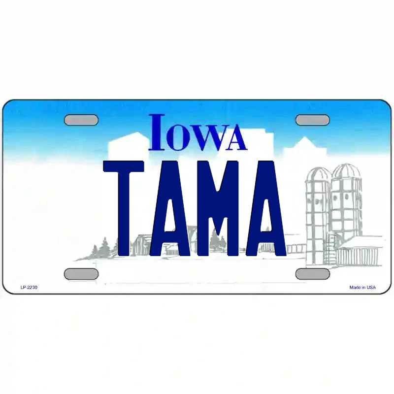 Tama Iowa Metal Sign
