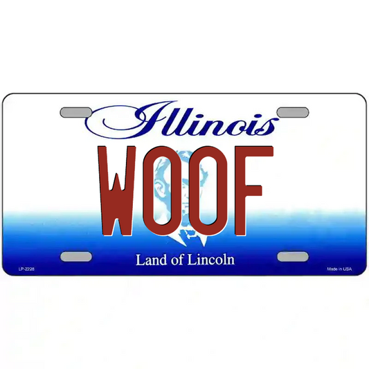 Woof Illinois Metal Sign