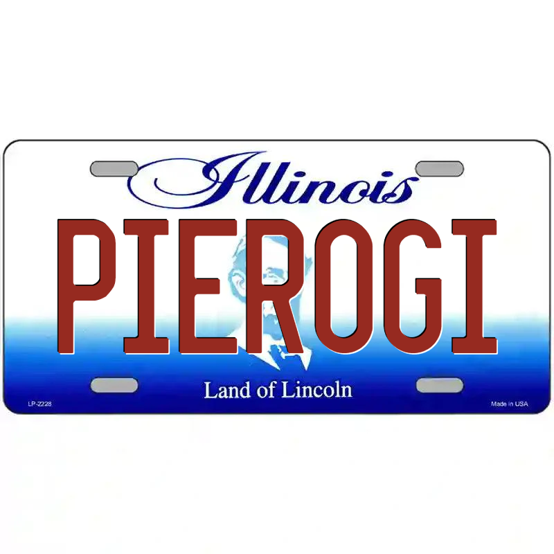 Pierogi Illinois Metal Sign