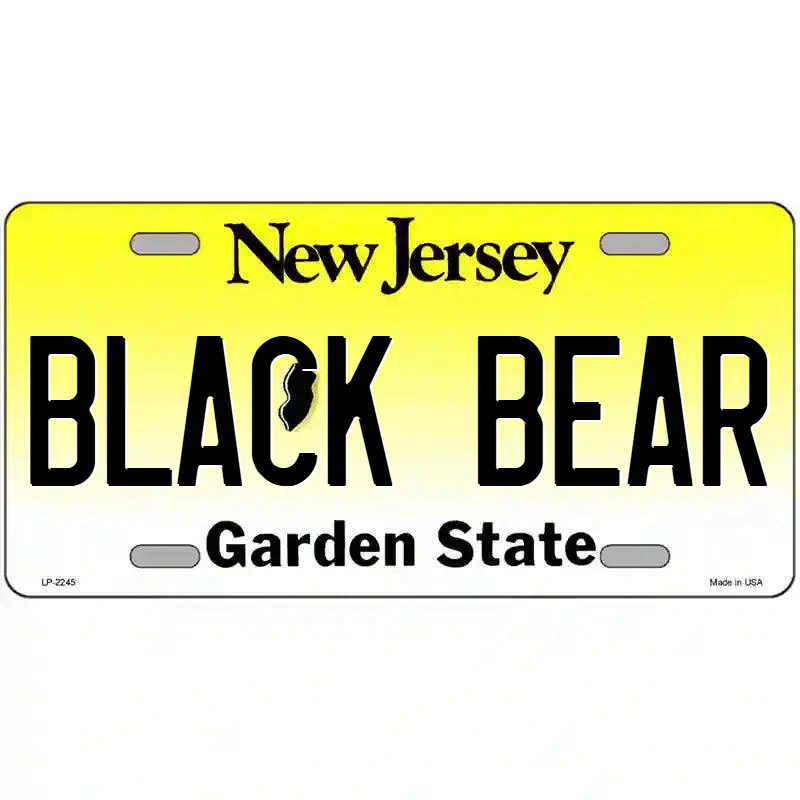 Black Bear New Jersey Metal Sign