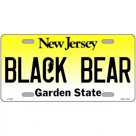 Black Bear New Jersey Metal Sign