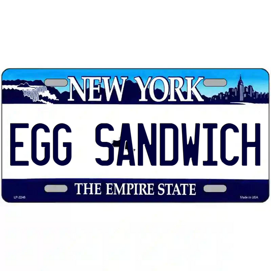 Egg Sandwich New York Blue Metal Sign