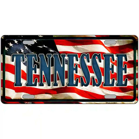 Tennessee American Flag Metal Sign