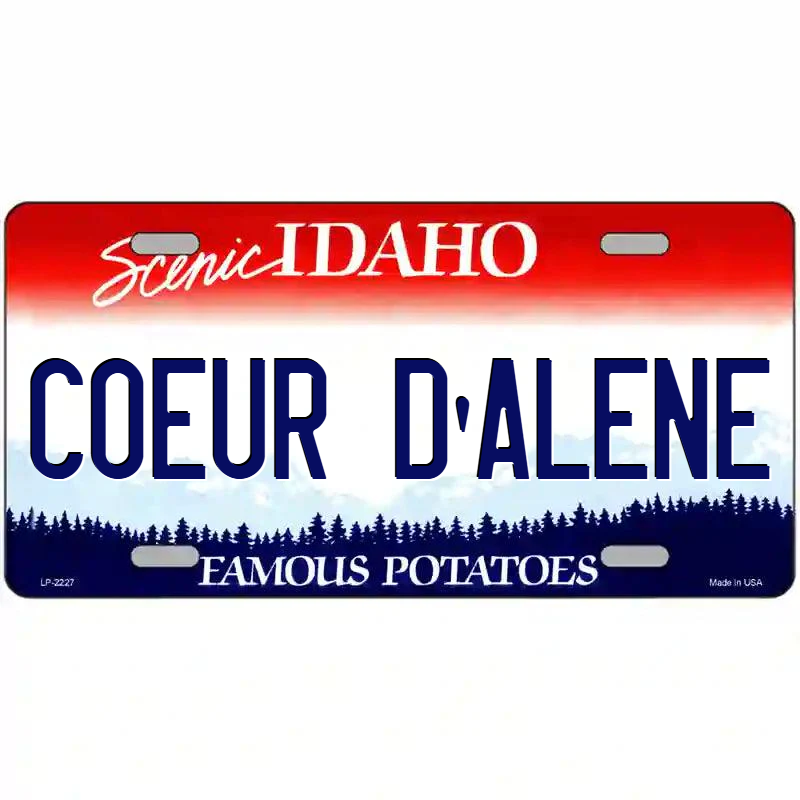 Coeur d'Alene Idaho Metal Sign
