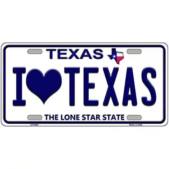 I Love Texas Texas Metal Sign