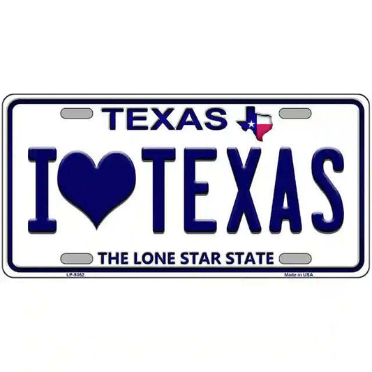 I Love Texas Texas Metal Sign