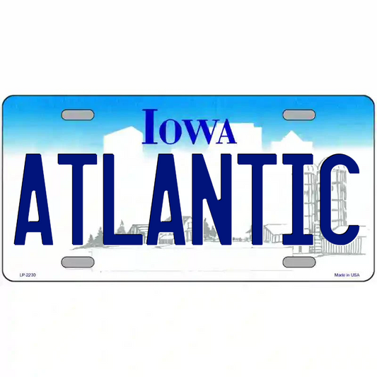 Atlantic Iowa Metal Sign