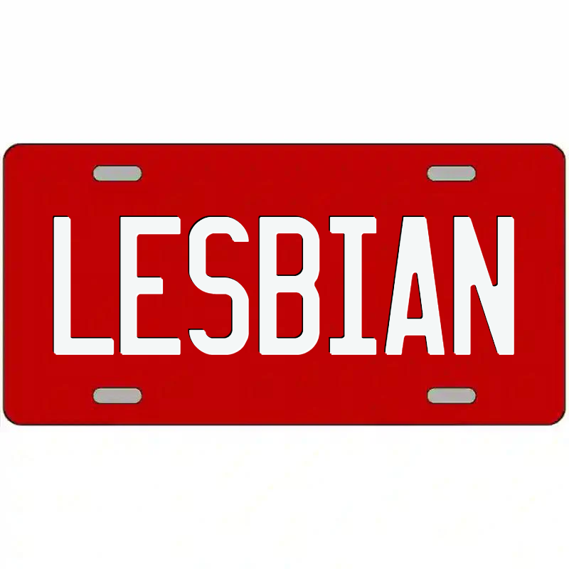 Lesbian White and Red Metal Sign