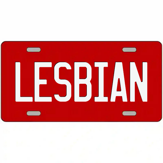 Lesbian White and Red Metal Sign