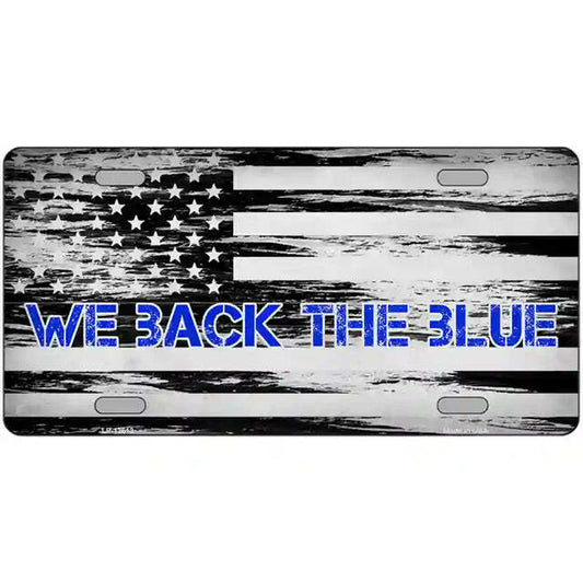 Back the Blue American Flag Metal Sign
